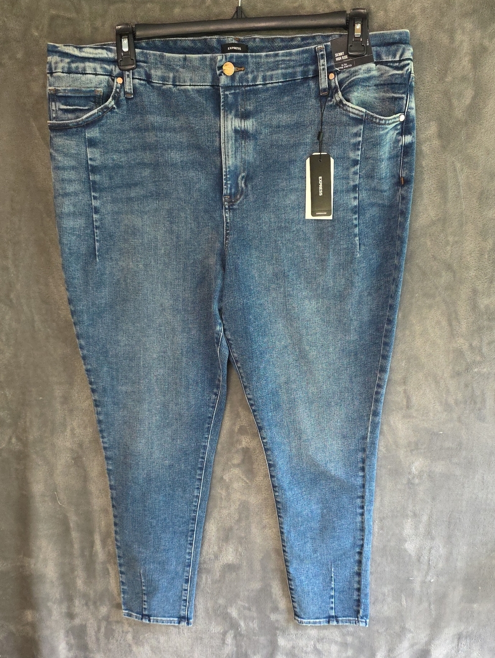 Express Women's Medium Blue Stretch Skinny High Rise Ultra Hyper Stretch.